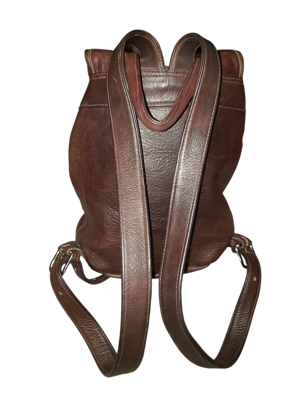 Western style Rugged Pebbled Leather Backpack with Silver Concho Accent - Picture 3 of 13